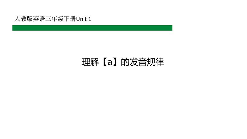 Unit 1 理解【a】的发音规律 Part C Let's spell 课件-2021-2022学年人教PEP版英语 三年级下册01