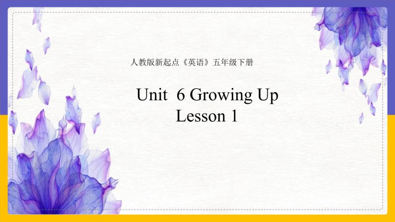 Unit 6 Growing Up Lesson 1精品课件01
