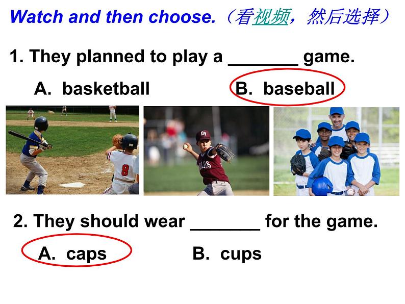 六年级英语下册课件-Module 8 Unit 1 Why do you have cups on your heads(3)-外研版05