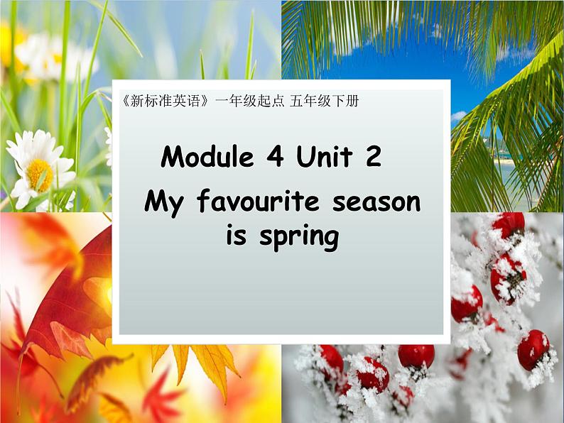 外研版(一年级起点)五年级下册Module 4 Unit 2 My favourite season is spring.(课件)第1页