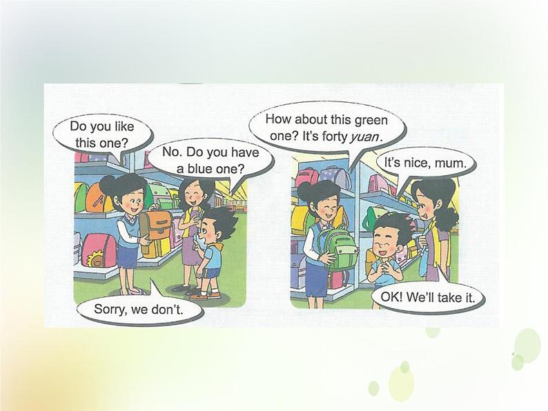 U5-L2 Do you have schoolbags?第6页
