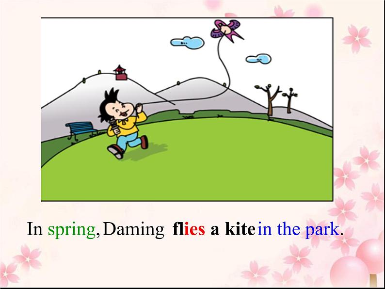 三年级英语下册课件-Module 8 Unit 2 Daming flies a kite in the park92-外研版(三起)第7页
