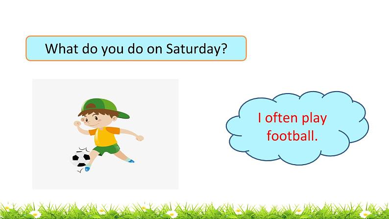 鲁科版五四制4上英语Unit 3 Days of the week Lesson 3 What do you do on Saturday?(课件)08