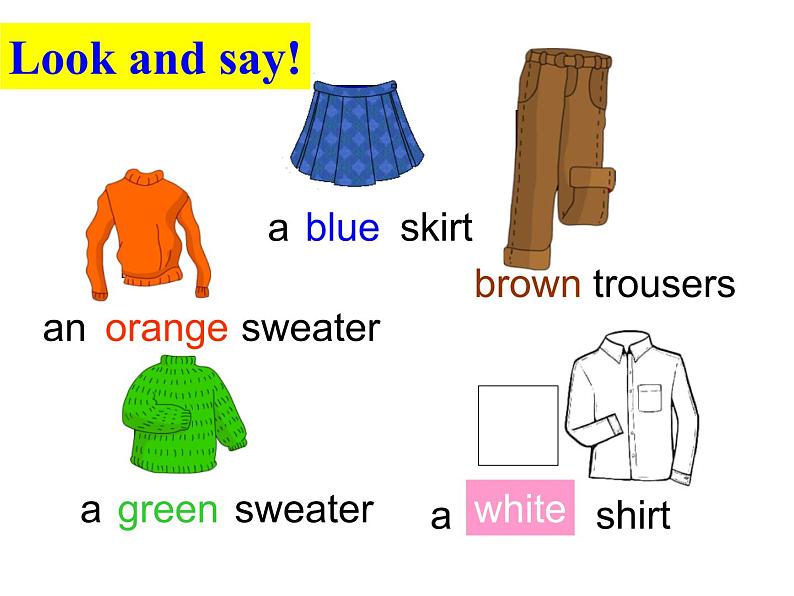三年级英语下册课件-Module 10 Unit 2 She's got an orange sweater13-外研版(三起)04