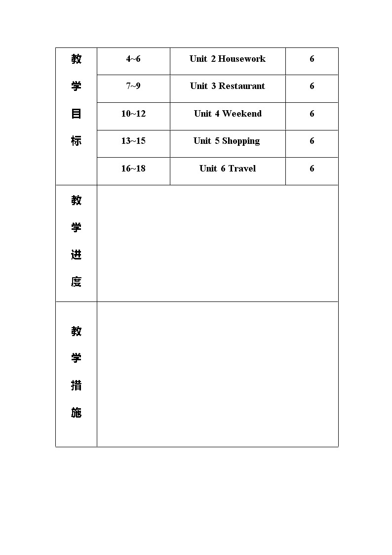 鲁科版小学英语四年级下册全书总教学计划教案02