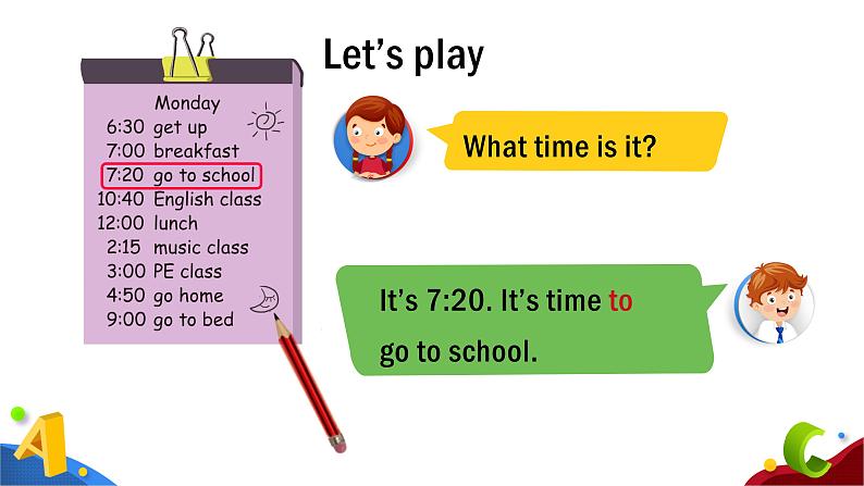 人教PEP版英语四年级下册课件 Unit 2 What time is it_Part C05