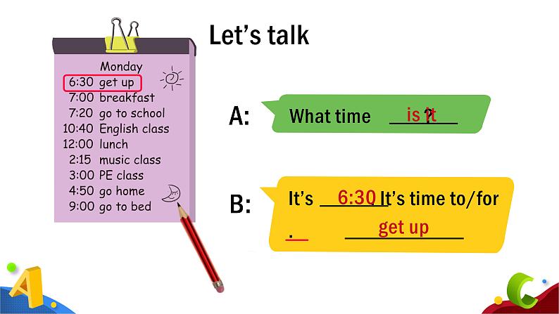 人教PEP版英语四年级下册课件 Unit 2 What time is it_Part C07