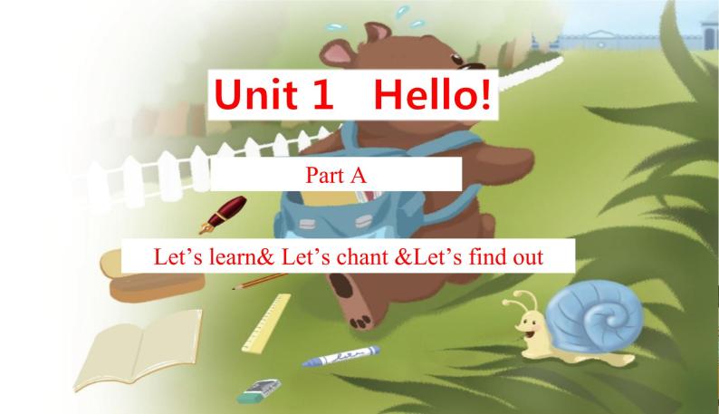 人教版 (PEP)三年级上册英语——unit 1 Hello! part A1课件PPT01