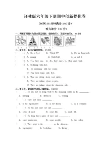 译林版六年级下册期中提优卷(有答案)