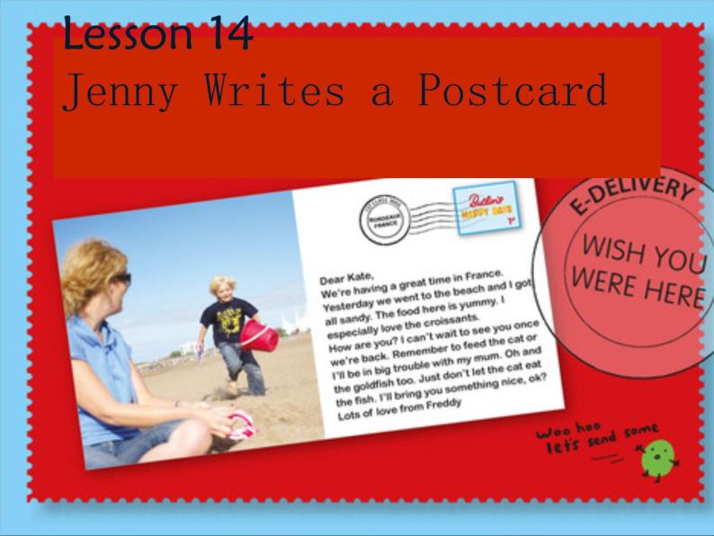 五年级下册英语课件－14 Jenny Writes a Postcard ｜冀教版（三起）01