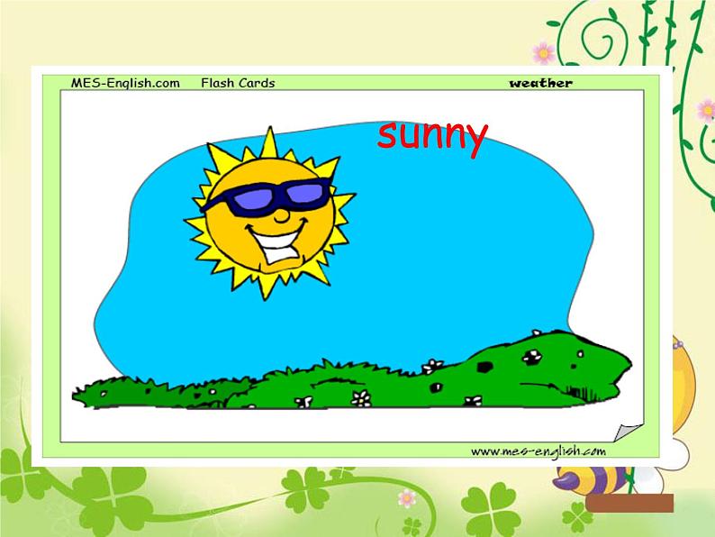 人教小学英语二年级Unit 2 Weather Lesson 3 课件 2第3页