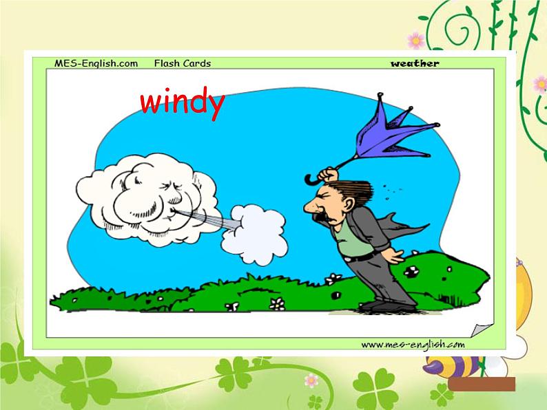 人教小学英语二年级Unit 2 Weather Lesson 3 课件 2第7页