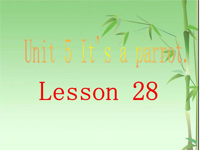 人教精通版英语三下 Unit5 It 's a parrot.(Lesson28) 课件第1页
