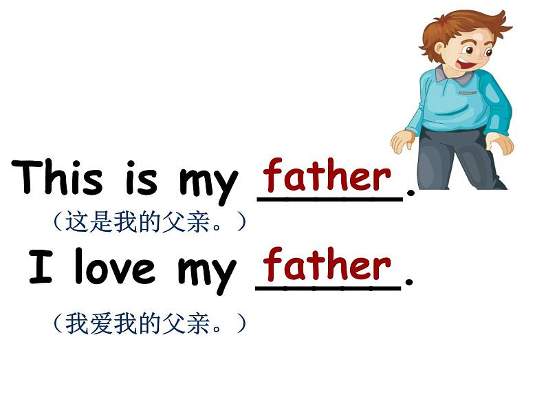 人教精通版英语三下 Unit3 This is my father.(Lesson13) 课件07