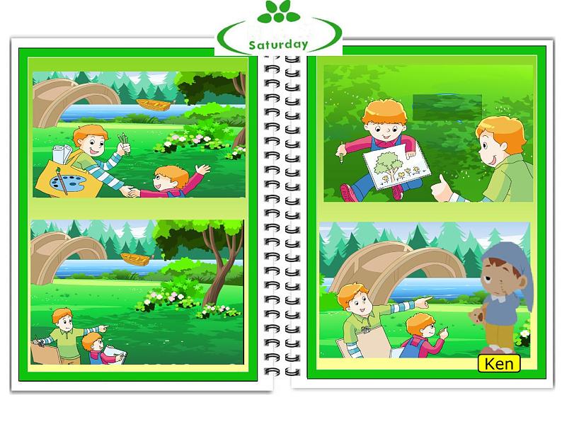译林版小学英语四下 Unit4 Drawing in the park(第3课时) 课件第5页