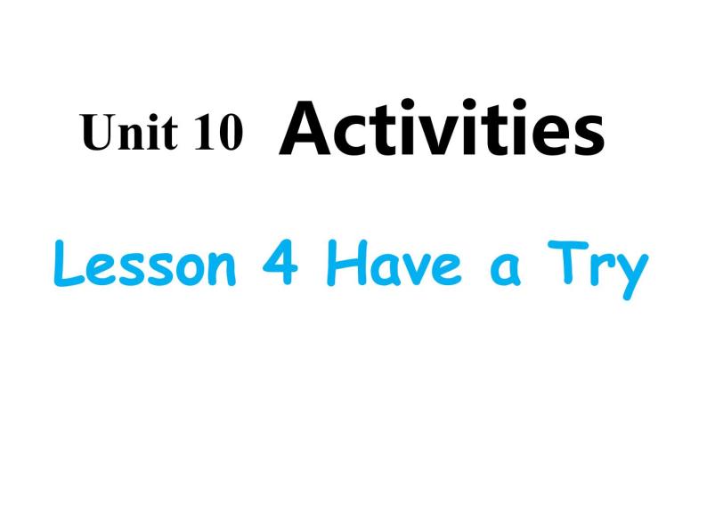 北师大版五下英语 Unit10 Activities Lesson4 课件01