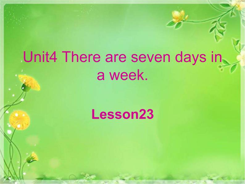 人教精通版小学英语四下 Unit4 There are seven days in a week.(Lesson23) 课件01