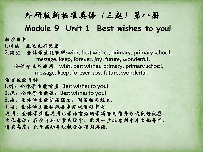 外研版(三起)小学英语六下 Module9 Unit1 Best wishes to you 课件第2页