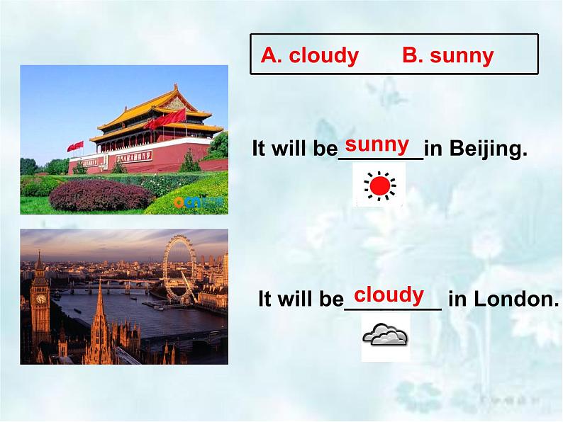 外研版(三起)小学英语四下 M4 U2 Will it be hot in haikou? 课件06