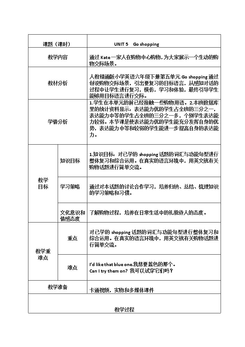 六年级下册英语教案-Unit5 General Revision 2 Task 1-Task 2 |人教精通版01