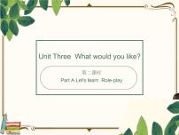 小学英语人教版 (PEP)五年级上册Unit 3 What would you like? Part A说课ppt课件