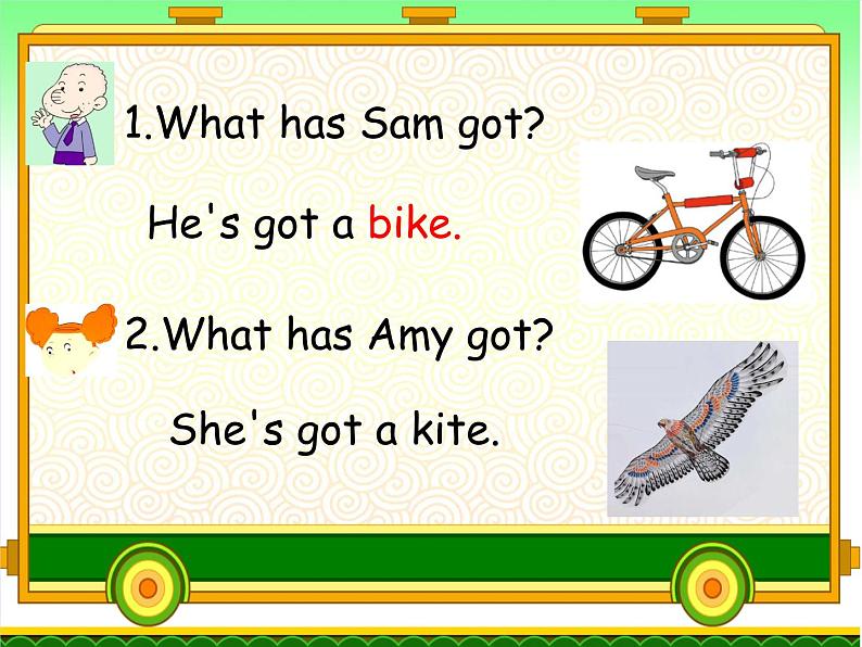 外研版(三起)小学英语三下 M9U2 Has Amy got a bike? 课件第2页