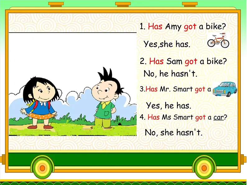 外研版（三起）小学英语三下 M9U2 Has Amy got a bike？ 课件04