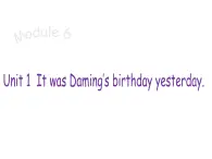 六年级英语下册课件-Module 6 Unit 1 It was Daming's birthday yesterday-外研版(三起)