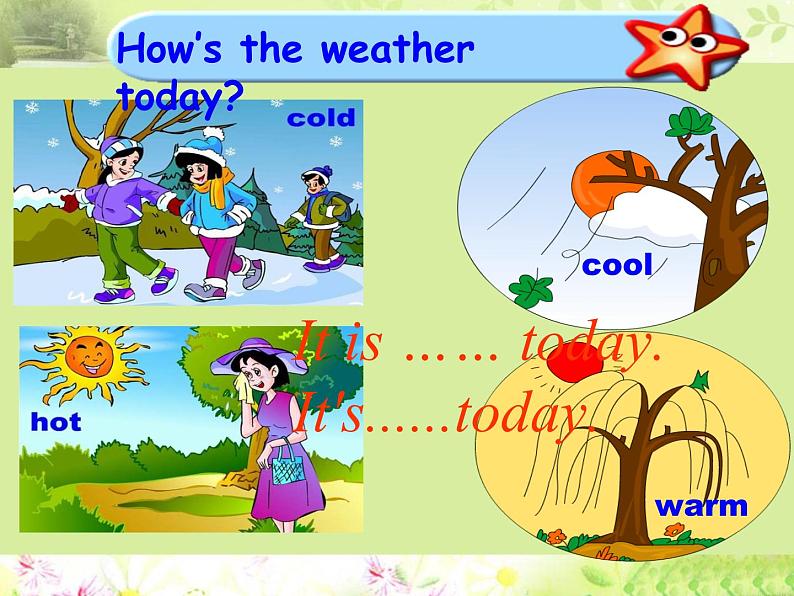 外研版(三起)小学英语三下 M7U2 It's warm today. 课件02