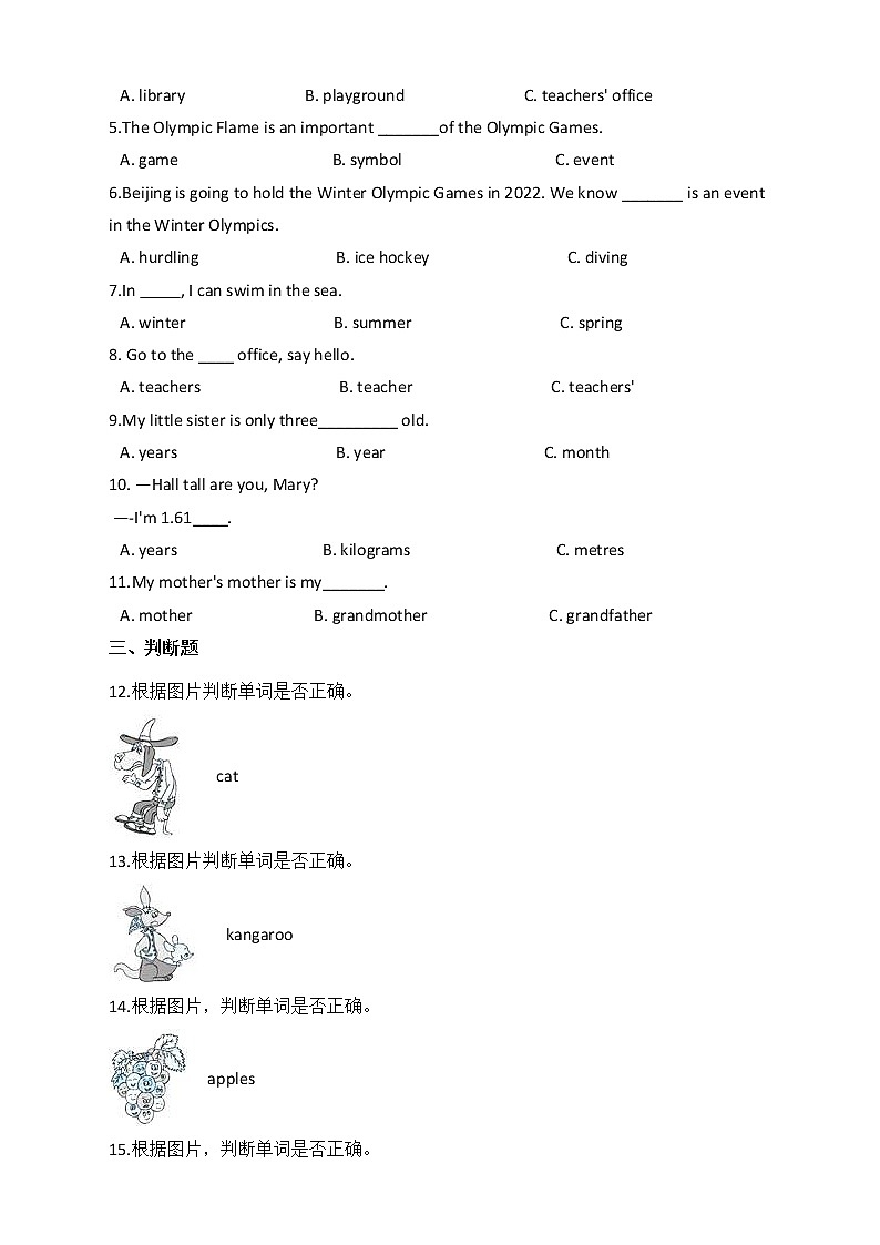 2022年小学英语小升初专项复习:名词第2页