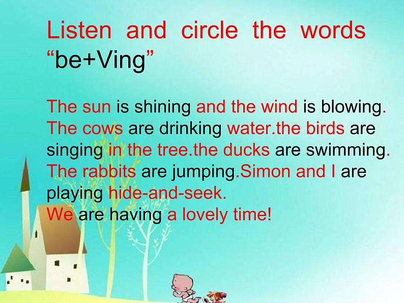外研版(三起)小学英语六下 Module3 Unit2 The cows are drinking water. 课件第8页