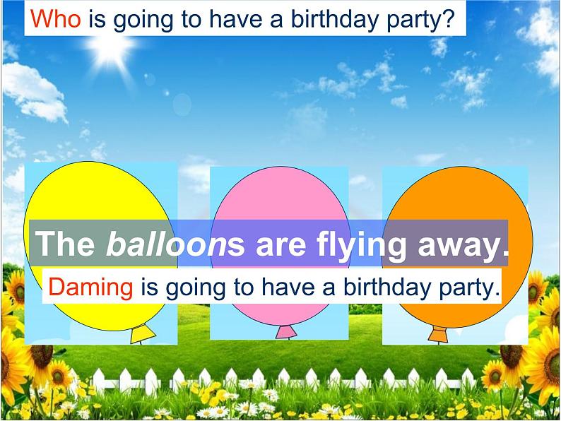 外研版(三起)小学英语六下 Module4 Unit1 The balloons are flying away 课件第6页