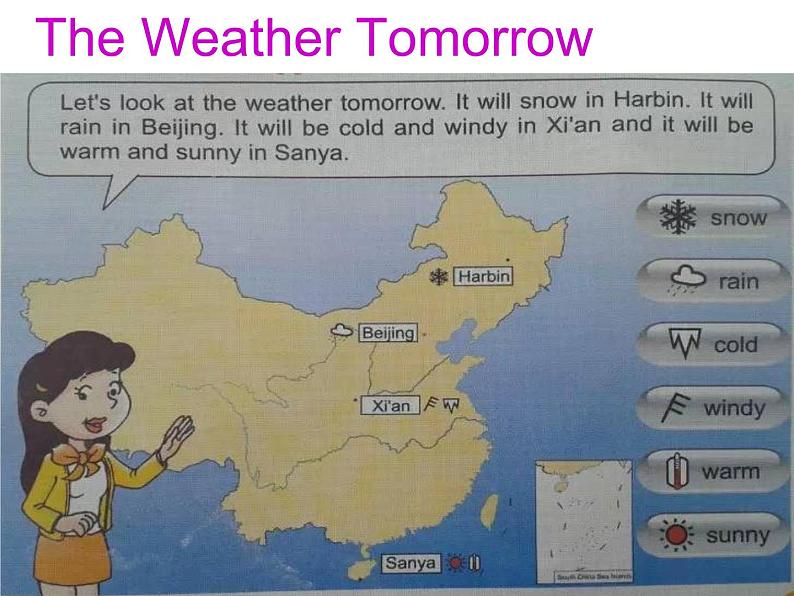 外研版(三起)小学英语六下 Module2 Unit2 It will snow in Harbin. 课件第5页