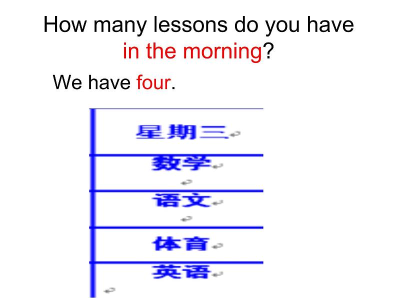 人教精通版小学英语四下 Unit3 What subject do you like best?(Lesson13) 课件05