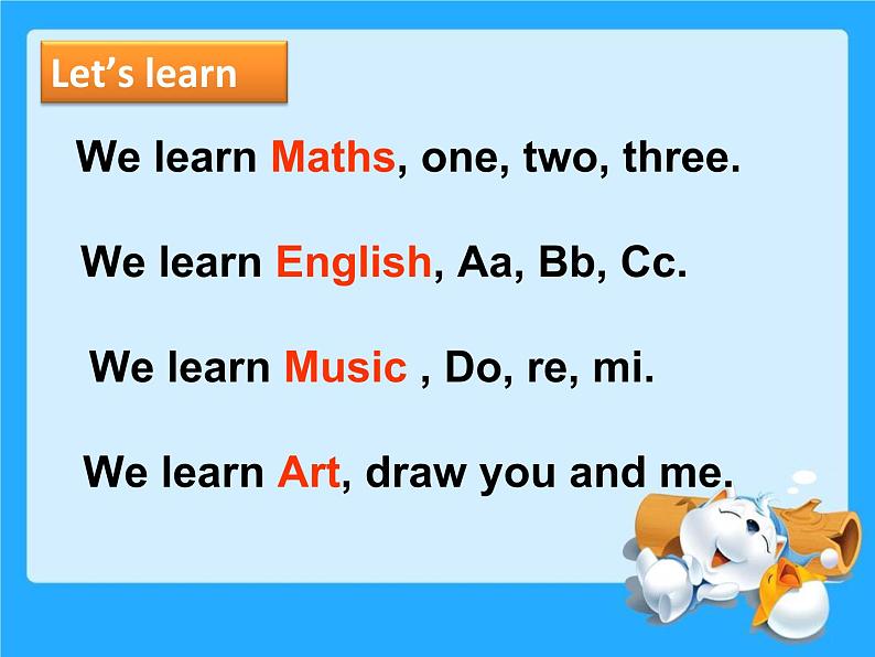 译林版小学英语四下 Unit1 Our school subjects(第1课时) 课件第5页