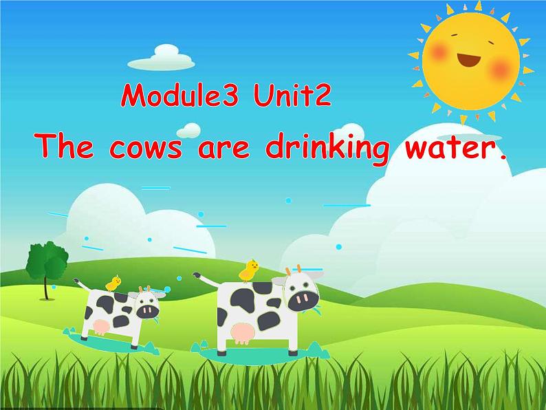外研版(三起)小学英语六下 Module3 Unit2 The cows are drinking water. 课件01
