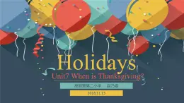 小学英语北京版3A unit7 when is thanksgiving Lesson23 holidays 部优课件