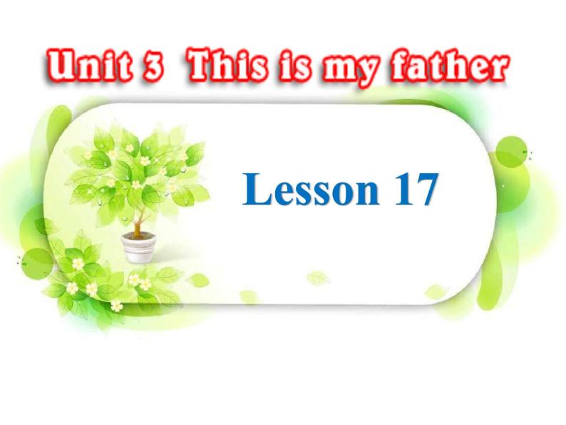 人教精通版小学英语三下 Unit3 This is my father.(Lesson17)  课件01