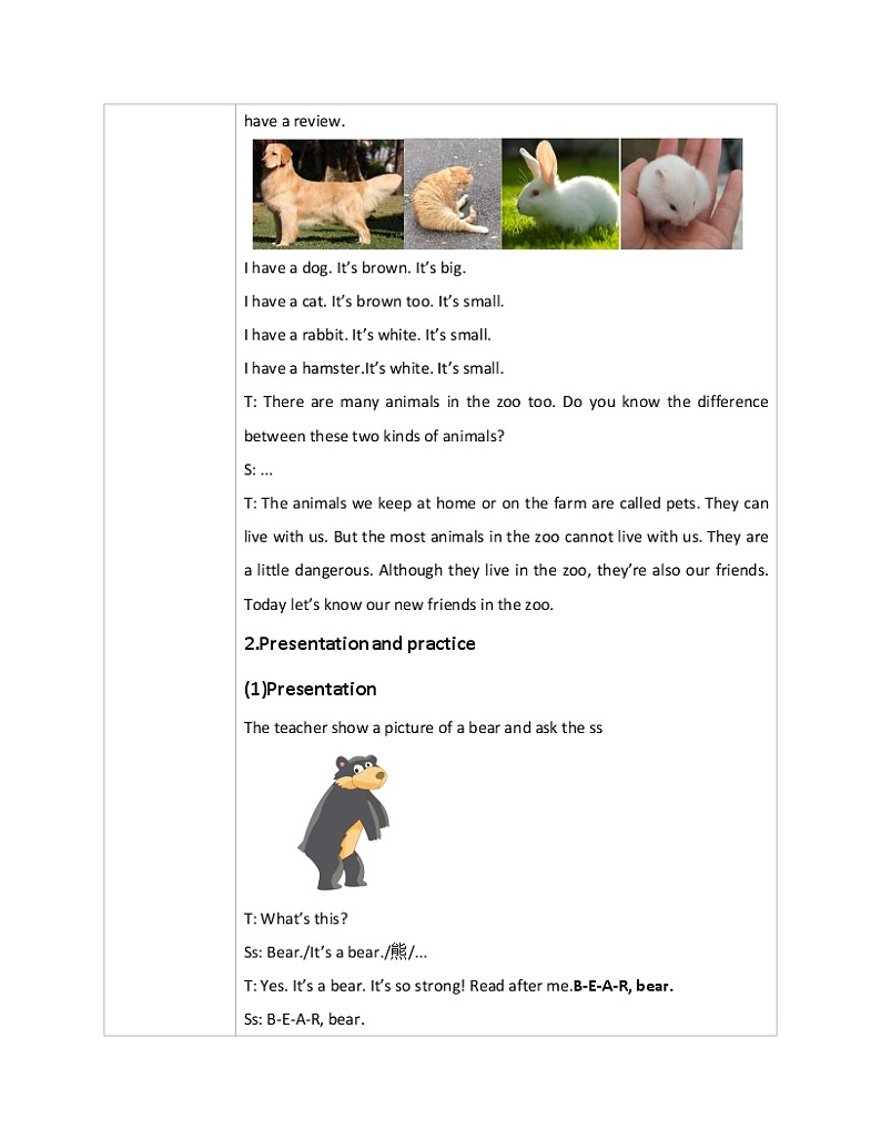 Unit 3 It has a short tail Period 1课件+教案+同步练习02