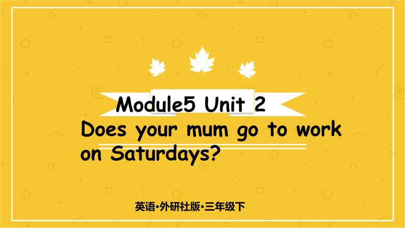 Module 5  Unit 2 Does your mum go to work on Saturdays？  课件PPT+音视频素材01