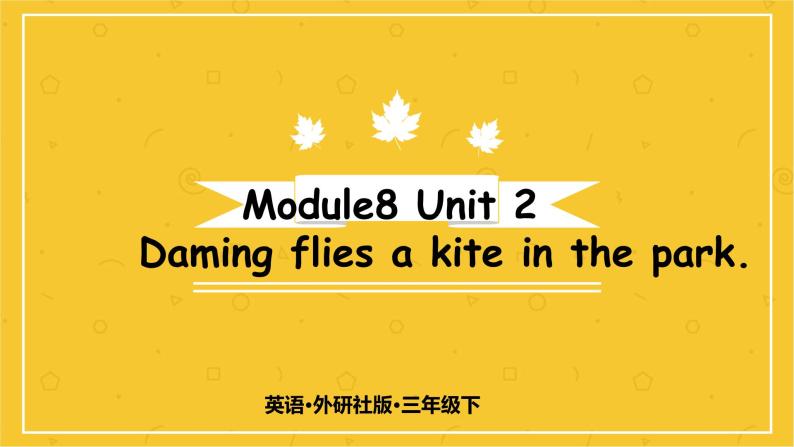 Module 8  Unit 2 Daming flies a kite in the park.  课件PPT+音视频素材01