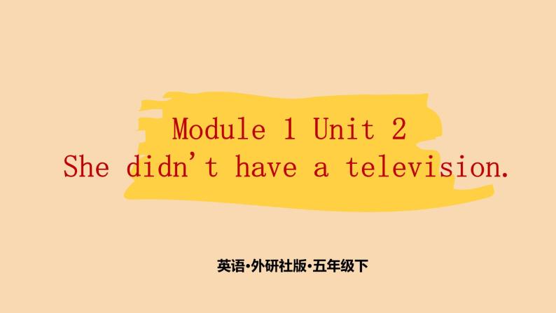 Module 1 Unit 2　She didn't have a television.  课件PPT+练习课件+音视频素材01