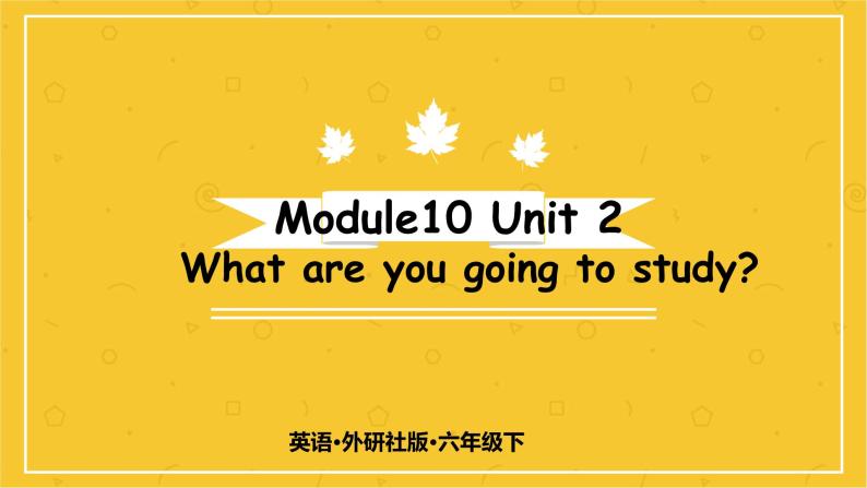 Module 10 Unit 2　What are you going to study？  课件PPT+练习课件+音视频素材01