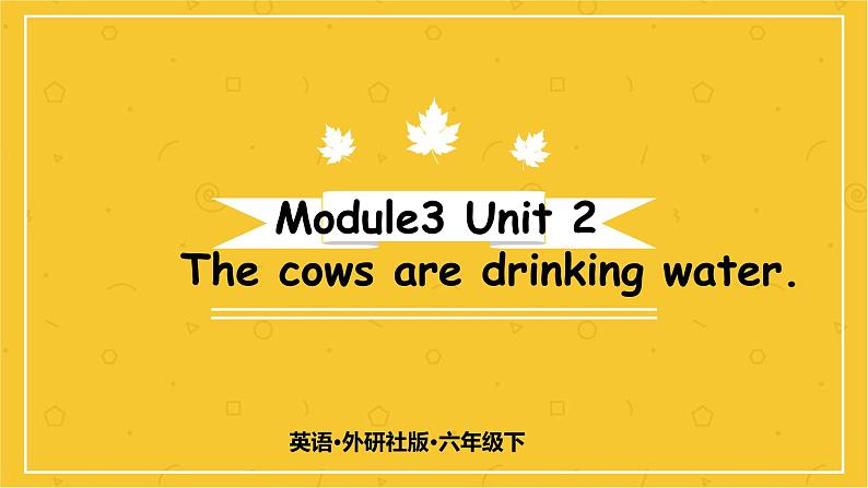 Module 3 Unit 2 The cows are drinking water. 课件PPT+练习课件+音视频素材01