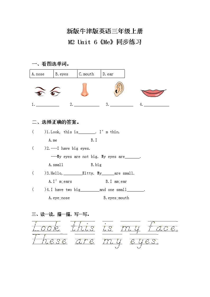 Unit 6 Me Period 1(同步练习)第1页