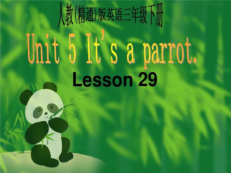 人教精通版小学英语三下 Unit5 It 's a parrot.(Lesson29) 课件第1页