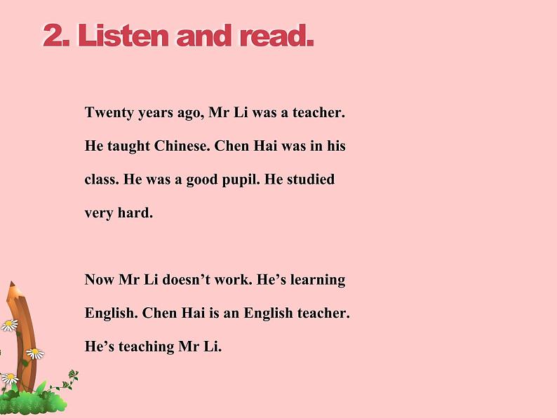 外研版(三起)小学英语五下 M2 U2 Mr. li was a teacher. 课件第6页