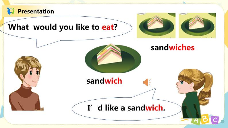 人教版PEP五上《Unit 3 What would you like Part A(Let 's learn)》课件第8页
