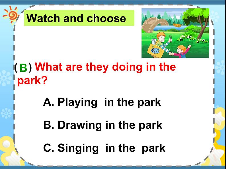 译林版小学英语四下 Unit4 Drawing in the park(第1课时) 课件06