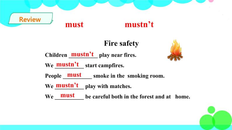 新版-牛津英语五年级上册   Unit 12 Fire 第三课时 课件+教案+练习04